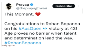 Bopanna Makes History as Oldest Grand Slam Champion